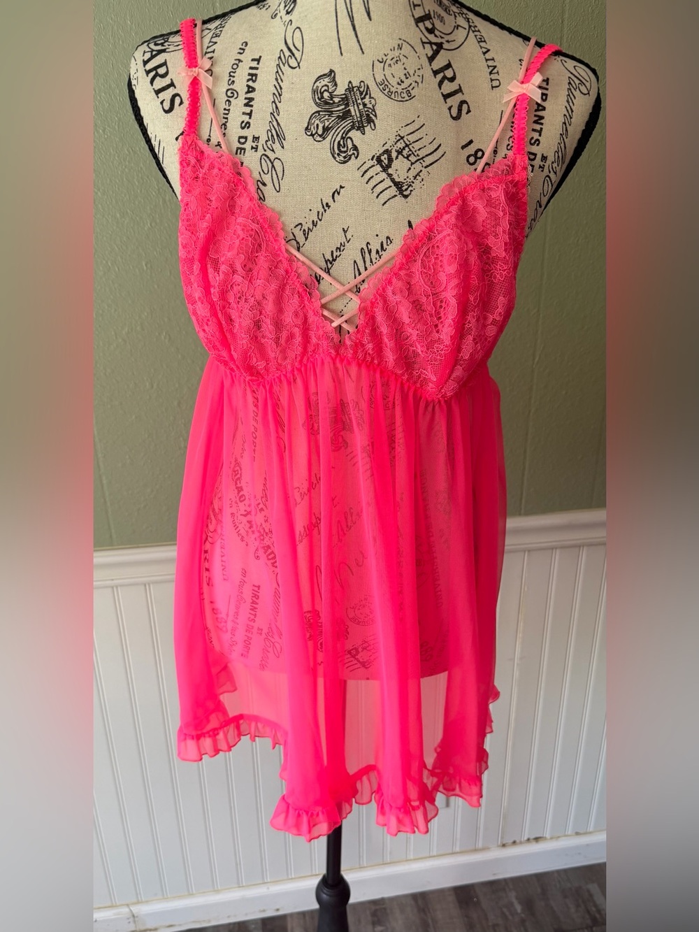 NWT Victoria Secrets Babydoll Nightie- Women Intimates Hot Pink